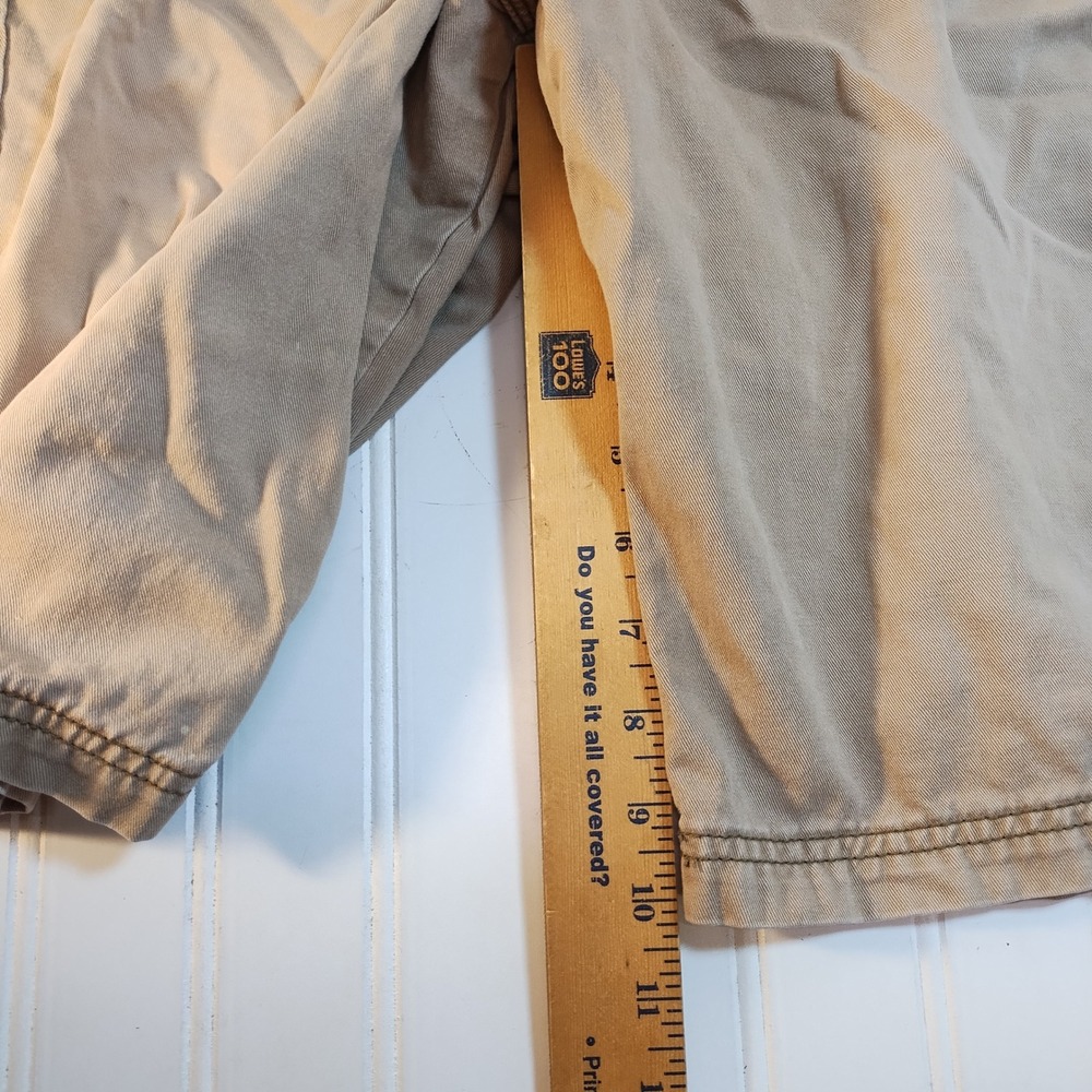 VTG Lee Dungarees Mens 42 Cargo Shorts Tan Khaki Cotton Gorpcore Utility 90s Y2K - Picture 6 of 8